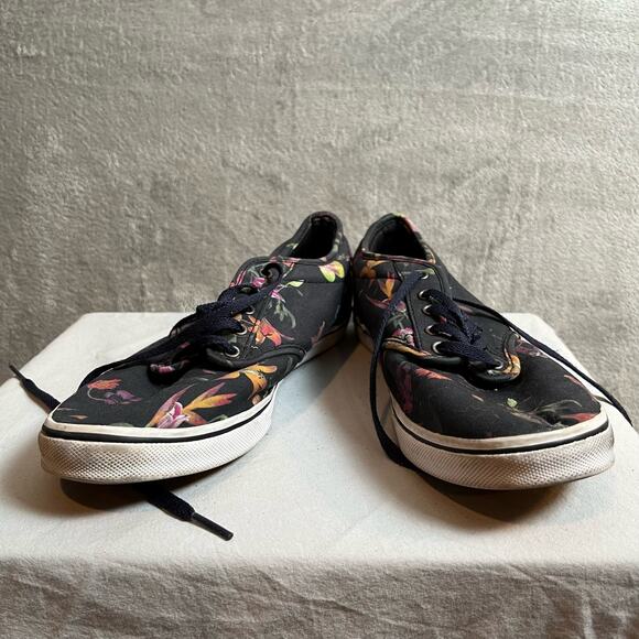 Vans Authentic Low Pro Floral Sneakers In Black Bloom Size 7.5 - Picture 3 of 5